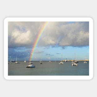 Rainbow over Simpson Bay Saint Martin Caribbean Sticker